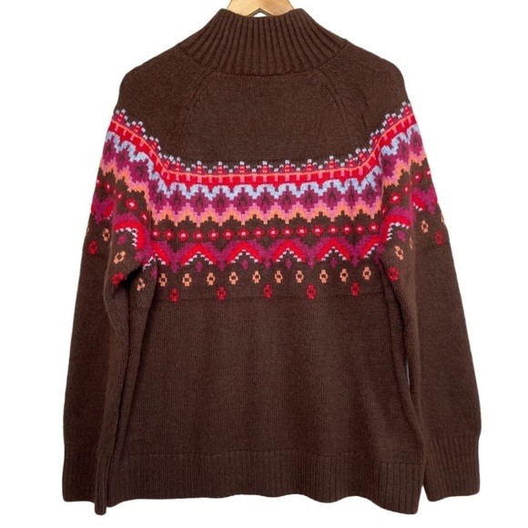 Lou & Grey Fair Isle Soft Wool Blend Mockneck Sweater - Picture 3 of 7